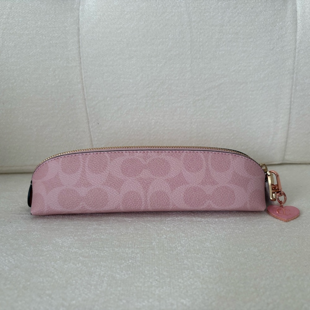 Coach Pink Signature Zip Pouch
